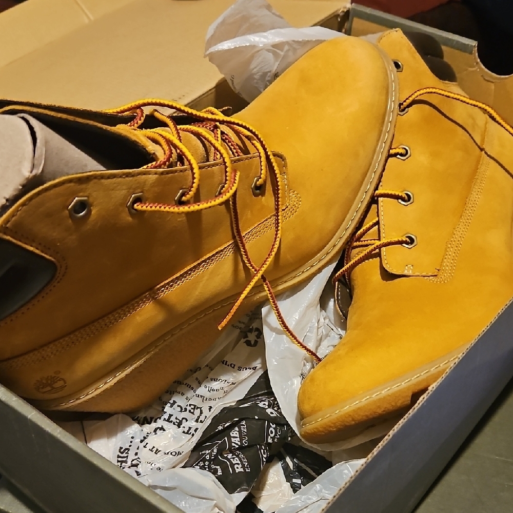 Timberland Yellow Wedge Shoes Suede Lace-Up